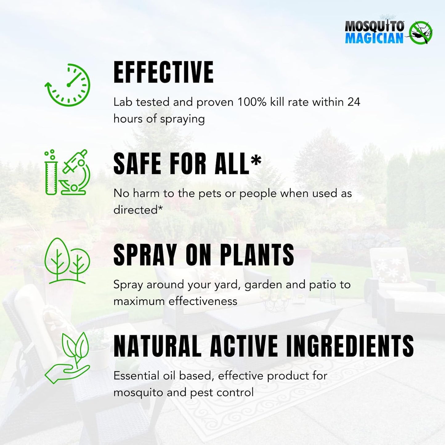 Mosquito Magician Ready to Use Liquid Solution – Kills Mosquitoes, Fleas & Fire Ants – Use with Mosquito Foggers, Sprayers & Misting Systems – Pet & Yard Safe for Lawns, Patios, Outdoors, 2 Gallon