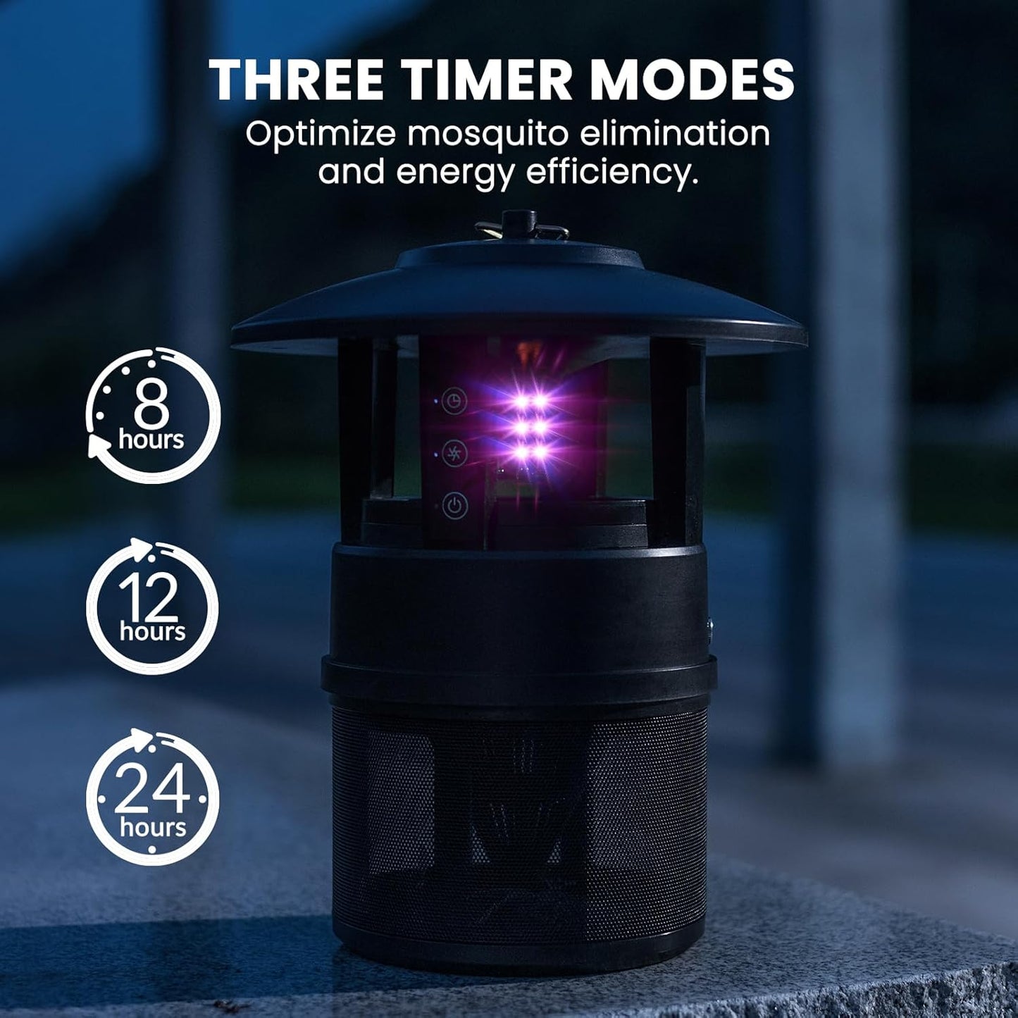 Mosquito Trap Outdoor, Flying Insect Bug Trap with Lighting, Sleep and Timer Functions, Gnat Flies Moths Wasps Beetles Catcher, Indoor Bug Mosquito Zapper Alternative, Black