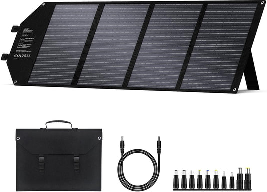 100W Portable Solar Panel for Power Station Generator, iPhone, Galaxy, Tablets, Foldable Solar Charger with USB QC 3.0/USB C/18V DC, IPX4 Waterproof Solar Panels for Camping Outdoor Van RV Trip