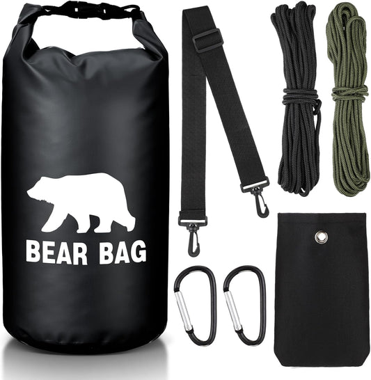 1 Set Bear Food Bag for Camping Ultralight Food Hanging System Includes Waterproof Bear Bag, Nylon Ropes, Hooks for Camping Backpacking