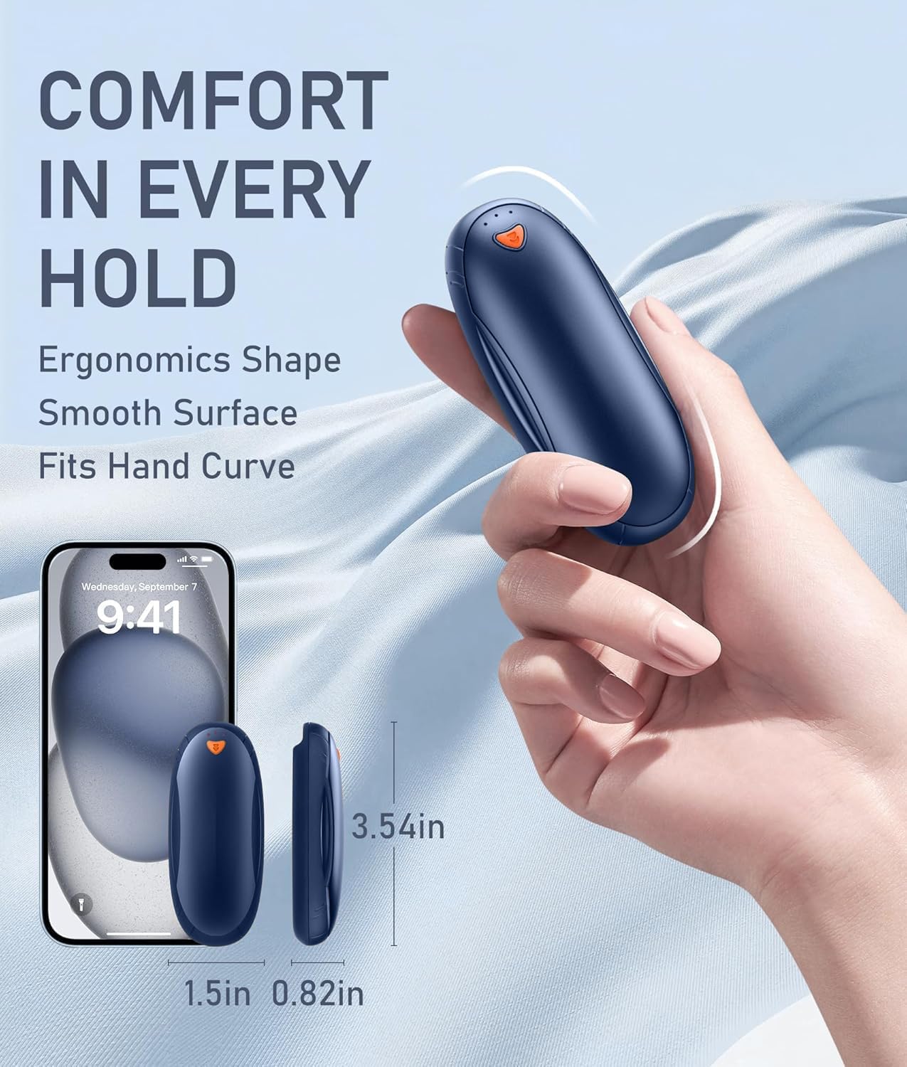 14000 mAh Hand Warmers Rechargeable 2 Pack, AI Hand Warmer with Charging Case Last 60H, 1S Fast Heat, Portable Electric Pocket Heater, Golf Hunting Camping Hiking