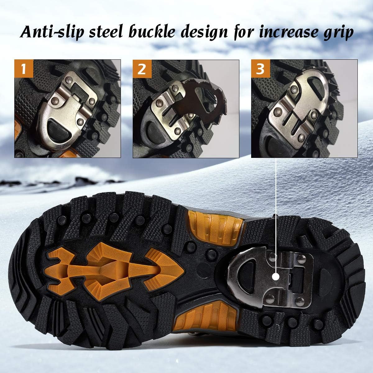 JMFCHI Kids Hiking Boots Boys Girls Outdoor Walking Climbing Sneaker Comfortable Non-slip Snow Shoes Hiker Boot Antiskid Steel Buckle Sole