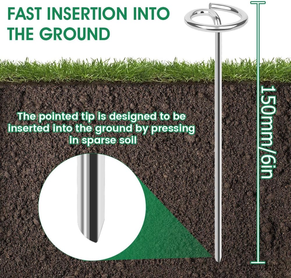 120pcs Landscape Fabric Pins, Bold 8 Gauge Weed Barrier Garden Staples Stakes Galvanized Steel, Landscape Fabric Staples Tent Stakes Yard Stakes (120 X 6in)