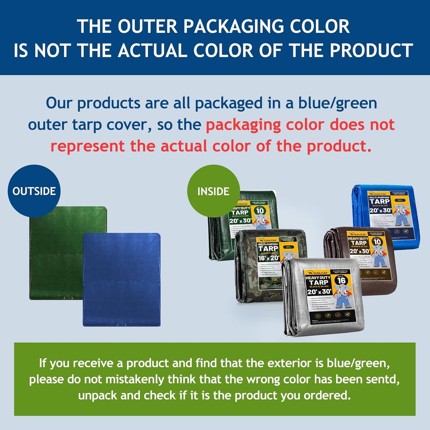 10x12Ft Tarp Cover 5 MIL Waterproof Poly Tarps, Light Duty Tarpaulin with Grommets, Reinforced Edges, Rip & Tear Proof, Multipurpose Finished Size Tarp for Cars, Boat, Roof, Camping - Blue