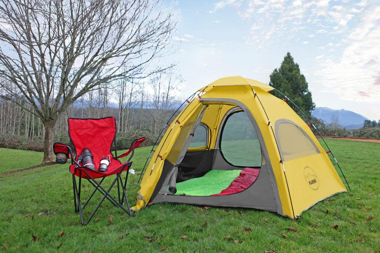KAZOO Outdoor Camping Tent 2/4 Person Waterproof Camping Tents Easy Setup Two/Four Man Tent Sun Shade 2/3/4 People