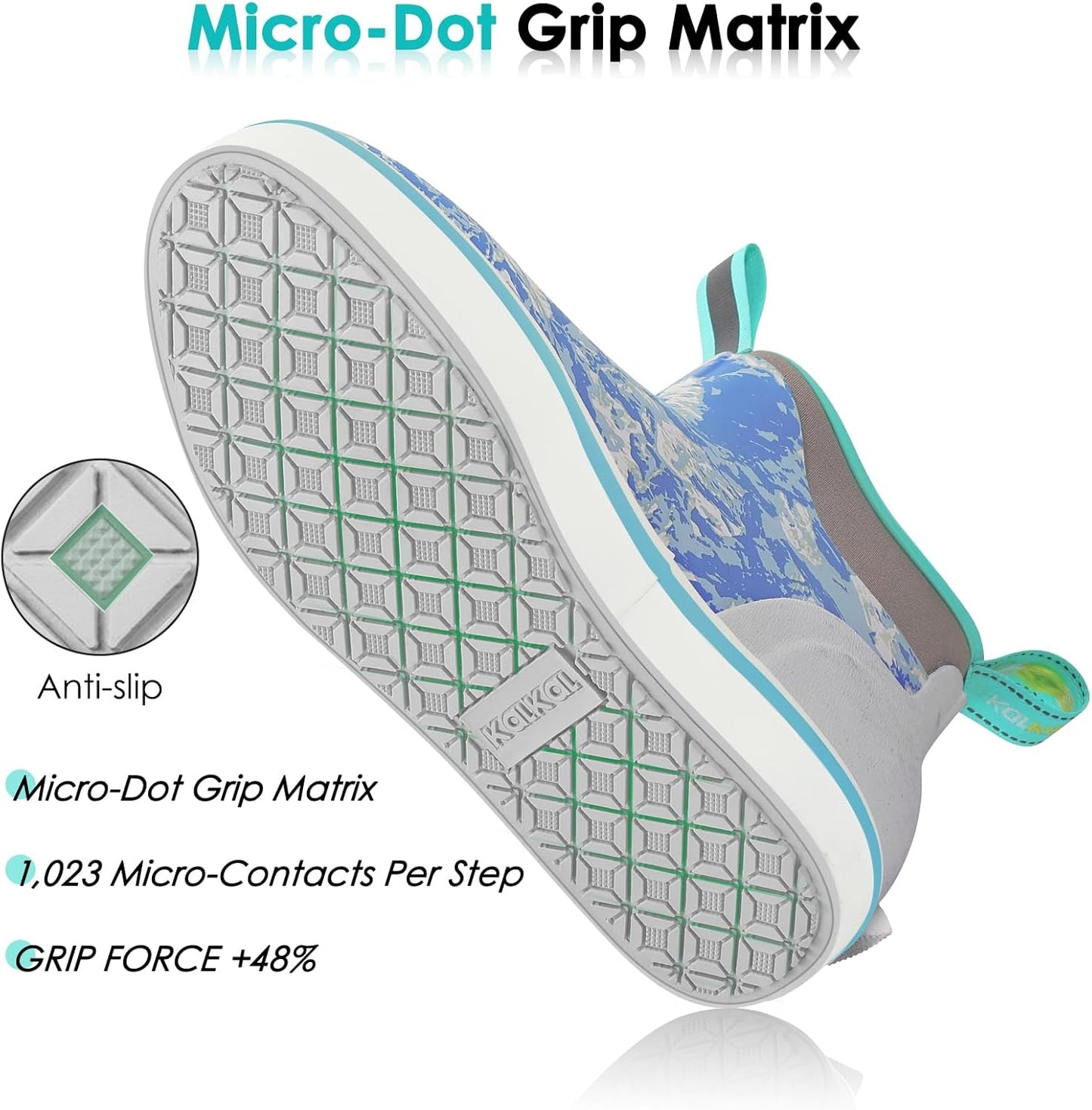 Kalkal Men's Deck Boots, Waterproof Fishing Rain Boots with High Traction, Men's Rubber Boots For Gardening Fishing Boating Camping Sailing