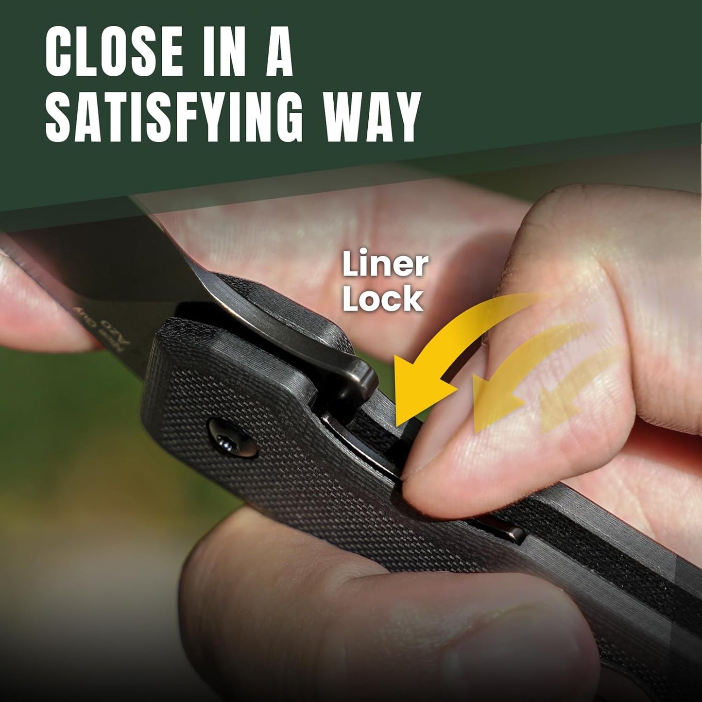 Kizer Nice Guy Pocket Folding Knife, 2.84” D2 Steel Blade knives, G10 Handle Small EDC Knife, Liner Lock Flipper Knives for Men Women, Sharp Camping Hiking Hunting Survival Knives V3011M1