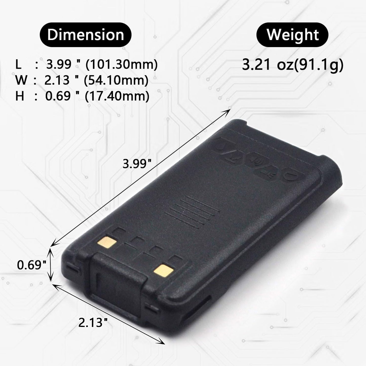 (2-Pack) 7.4V 2000mAh Li-ion Replacement Battery Compatible with Baofeng UV-9R UV-9R Plus Two Way Radio (UV-9R T56)