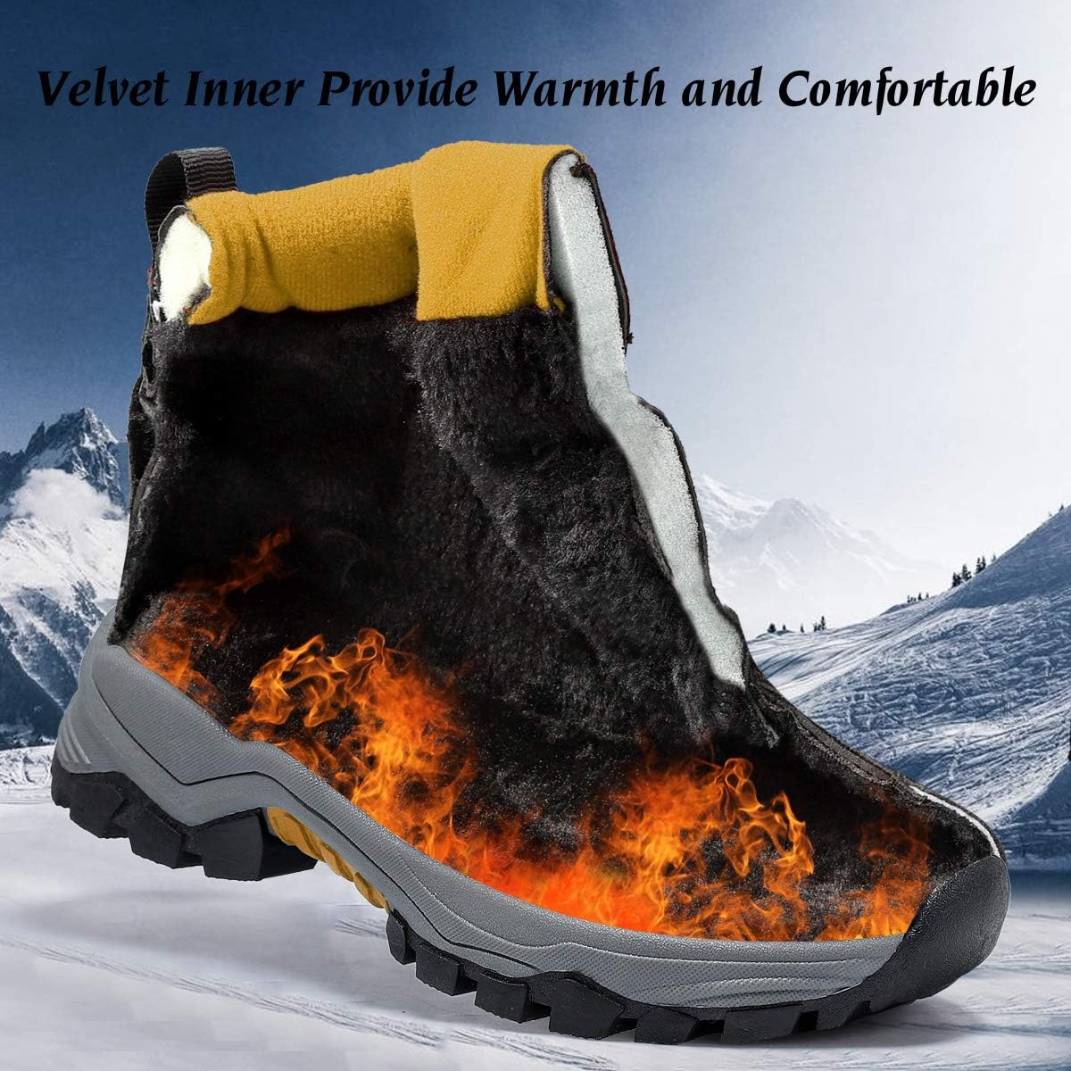 JMFCHI Kids Hiking Boots Boys Girls Outdoor Walking Climbing Sneaker Comfortable Non-slip Snow Shoes Hiker Boot Antiskid Steel Buckle Sole