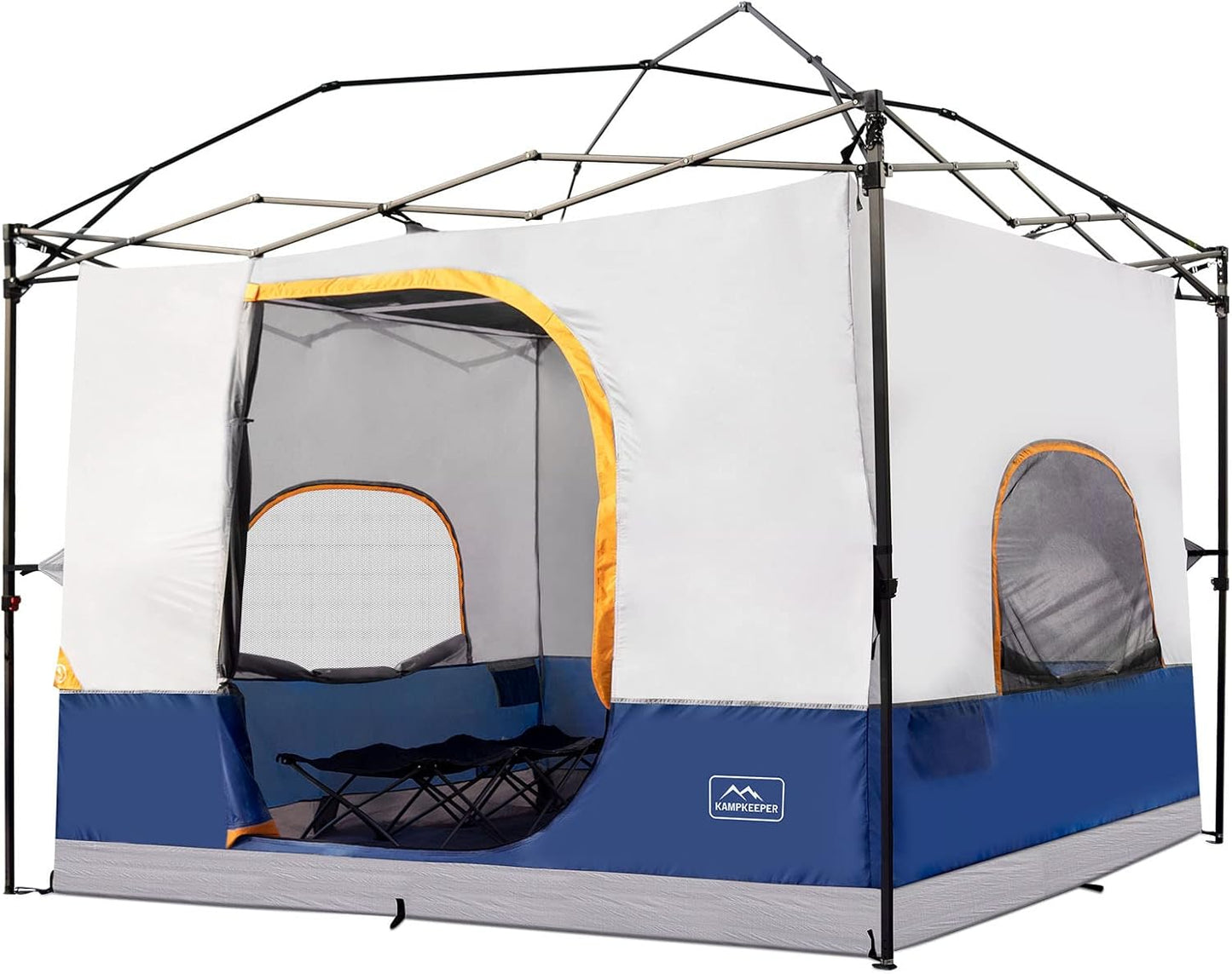 KAMPKEEPER Camping Inner Tent for Pop Up Canopy, Converts 10'x10' Straight Leg Canopy into Camping Tent–Fully Vented Roof(Top & Frame NOT Included), Navy Blue
