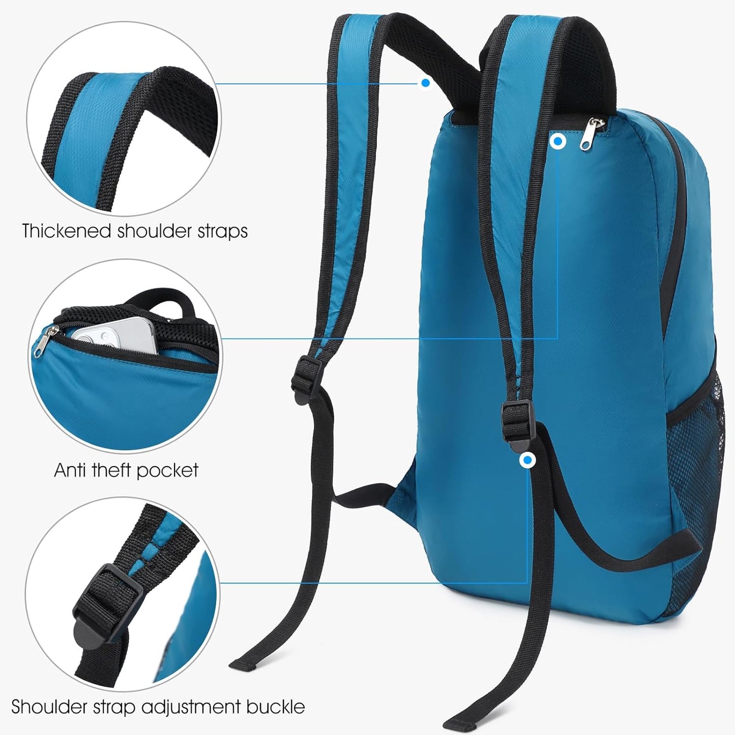 15L Lightweight Hiking Backpack Small,Waterproof Hiking Daypack,Foldable Backpack for Travel,Ultralight Daypack