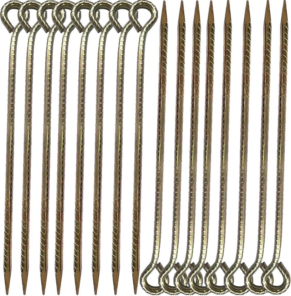 16 Inch Rebar Stakes ，Metal Stake Ground，Ground Anchor,Heavy DutyTent Stakes ，Baking Paint Metal Stakes ，Tent Stake,Ground Stakes ，0.5 Inch Diamete (16 Pack) ， Outdoor Travel