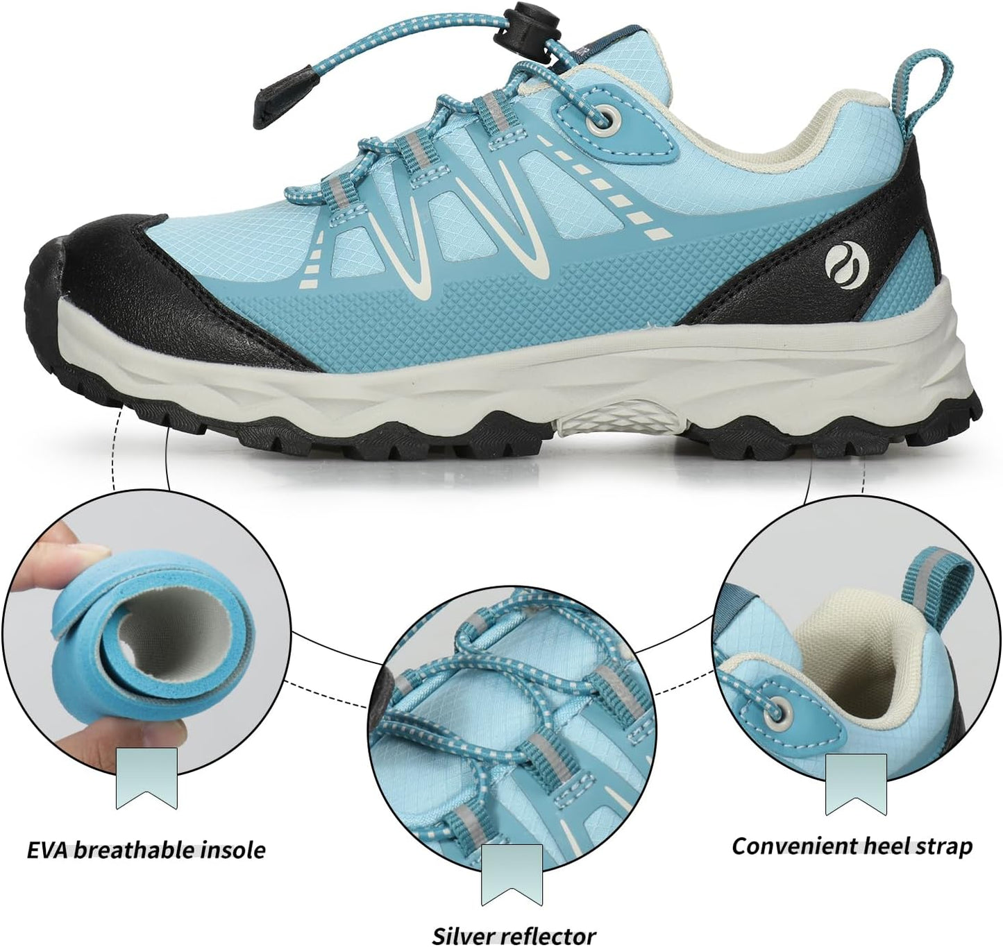 Kids Boys Girls Running Shoes Waterproof Non-Slip Breathable Low-Top Outdoor Hiking Walking Sneakers (Little/Big Kids)