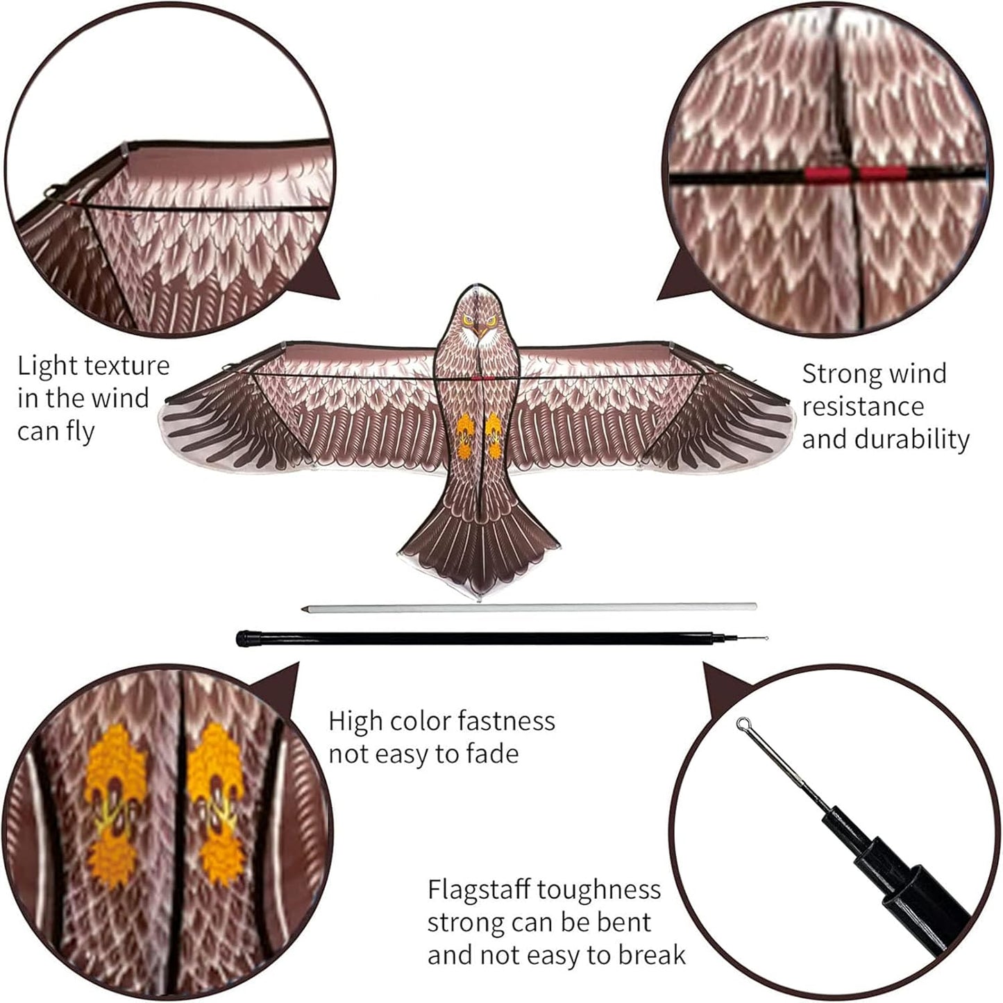 eyijklzo Bird Scarer Flying Kite Crops Farm Flying Bird Hawk Flying Kite