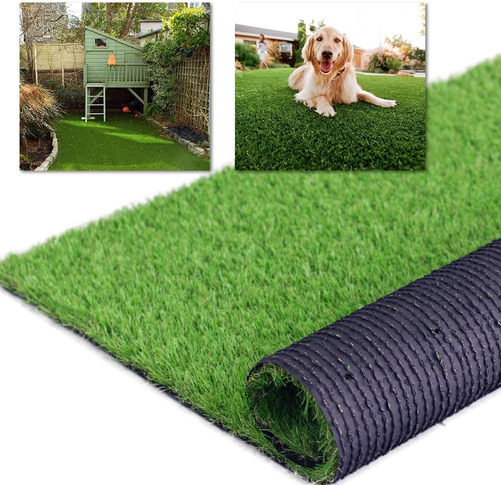 13FT x 82FT Artificial Turf 1.38inch Simulated Synthetic Fake Grass with Drainage Holes, Reusable Grass Urinal for Dogs, Backyard Lawn Rug Doormat Decorations, Custom