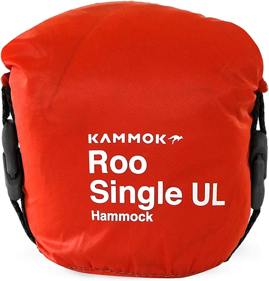 KAMMOK: Roo Single Ultra Light Hammock | Strong & 100% Recycled Fabric | Water Resistant, Ripstop Fabric | Comfortable, Packable, Lightweight (Adventure Grade, Ember Orange