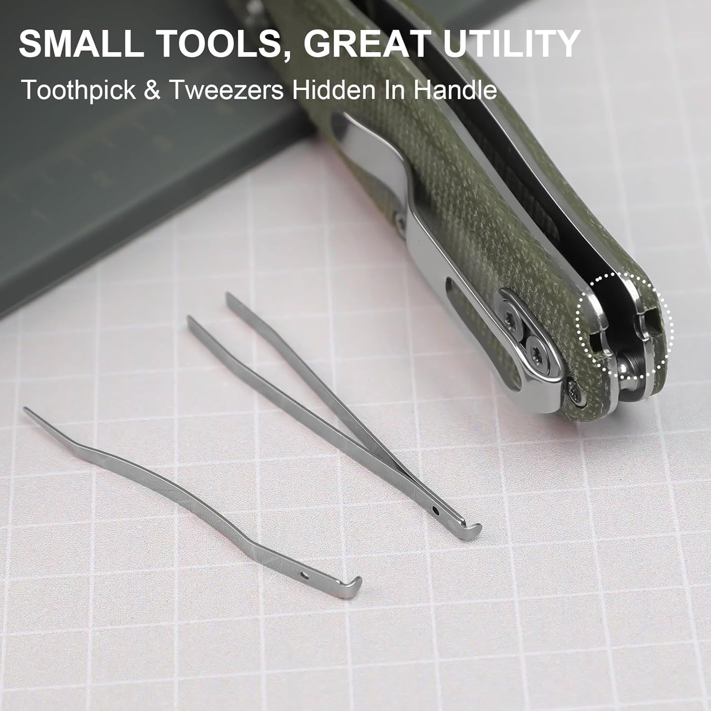 Kizer Drop Bear(Dual-screw Version) Folding Utility Knife, Clutch Lock Box Cutter EDC Pocket knife with 10PCS Razor Blades, Pocket Knives with Pocket Clip for Men Women V3619JM1