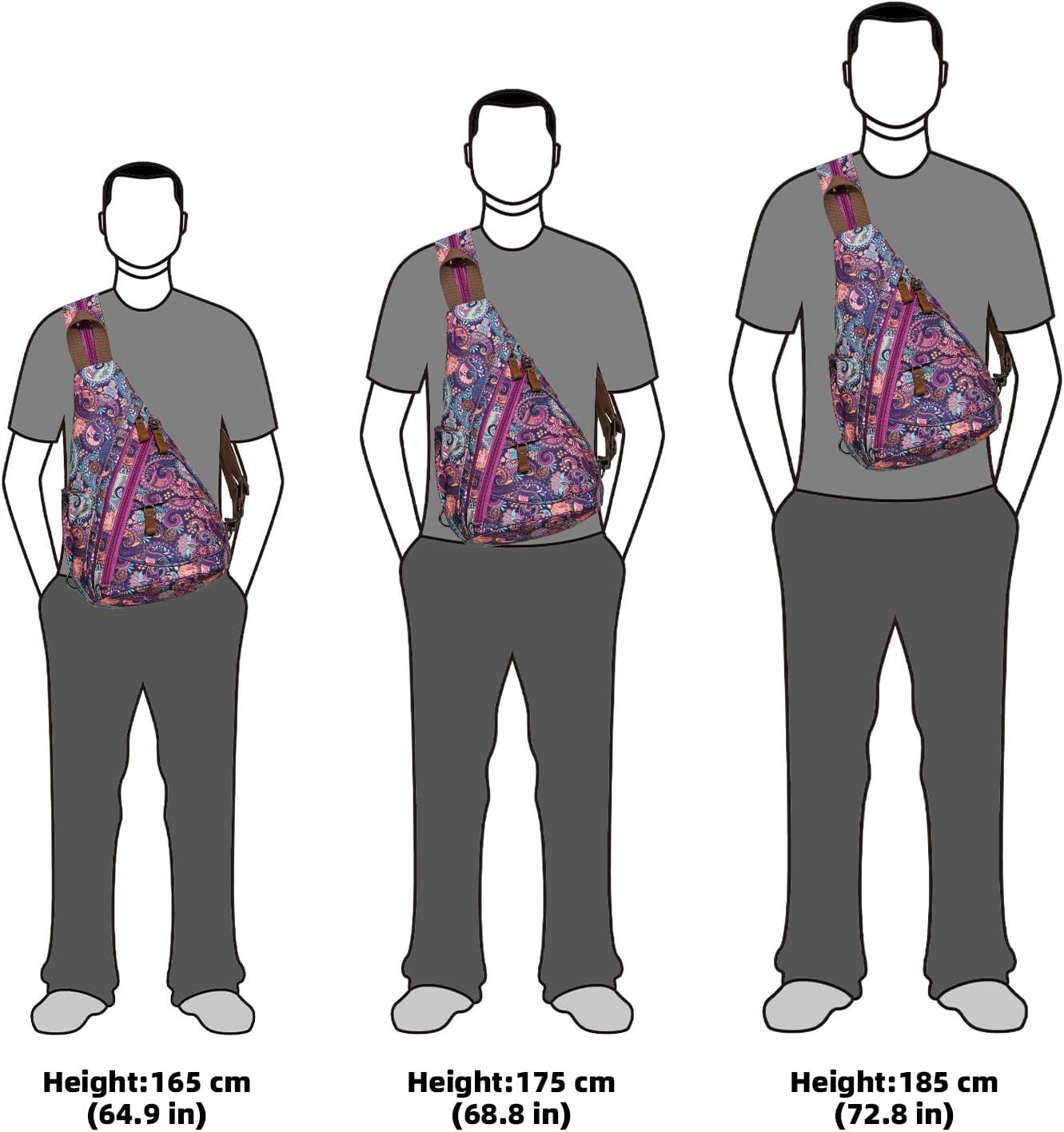 KL928 Canvas Sling Bag - Small Crossbody Backpack Shoulder Casual Daypack Rucksack for Men Women