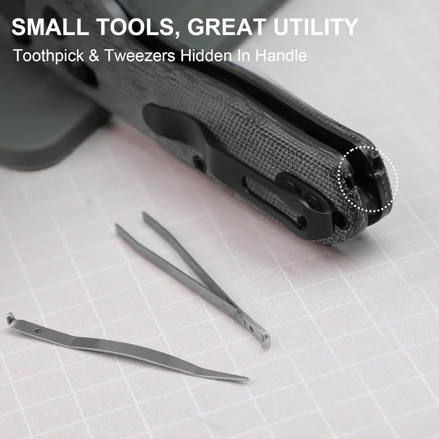 Kizer Drop Bear(Dual-screw Version) Folding Utility Knife, Clutch Lock Box Cutter EDC Pocket knife with 10PCS Razor Blades, Pocket Knives with Pocket Clip for Men Women V3619JA3