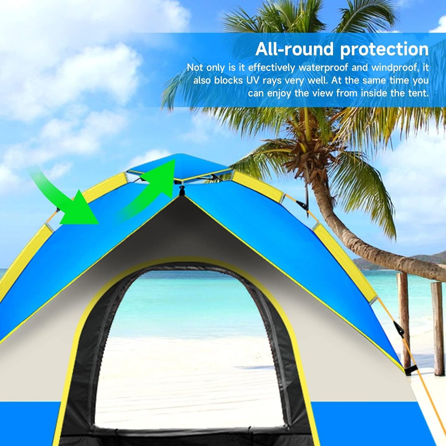 KOMCLUB Camping Tent Tents for Family Camp Tent Waterproof Windproof Outdoor for Backpacking Hiking Easy Setup with Storage Bag