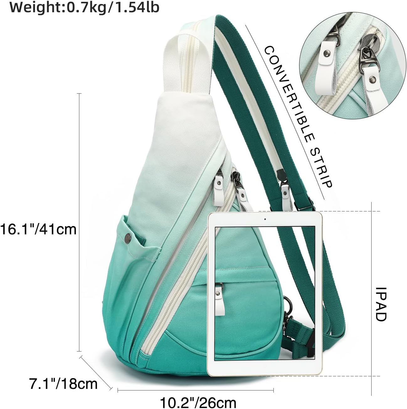 KL928 Canvas Sling Bag - Small Crossbody Backpack Shoulder Casual Daypack Rucksack for Men Women(Large Version)