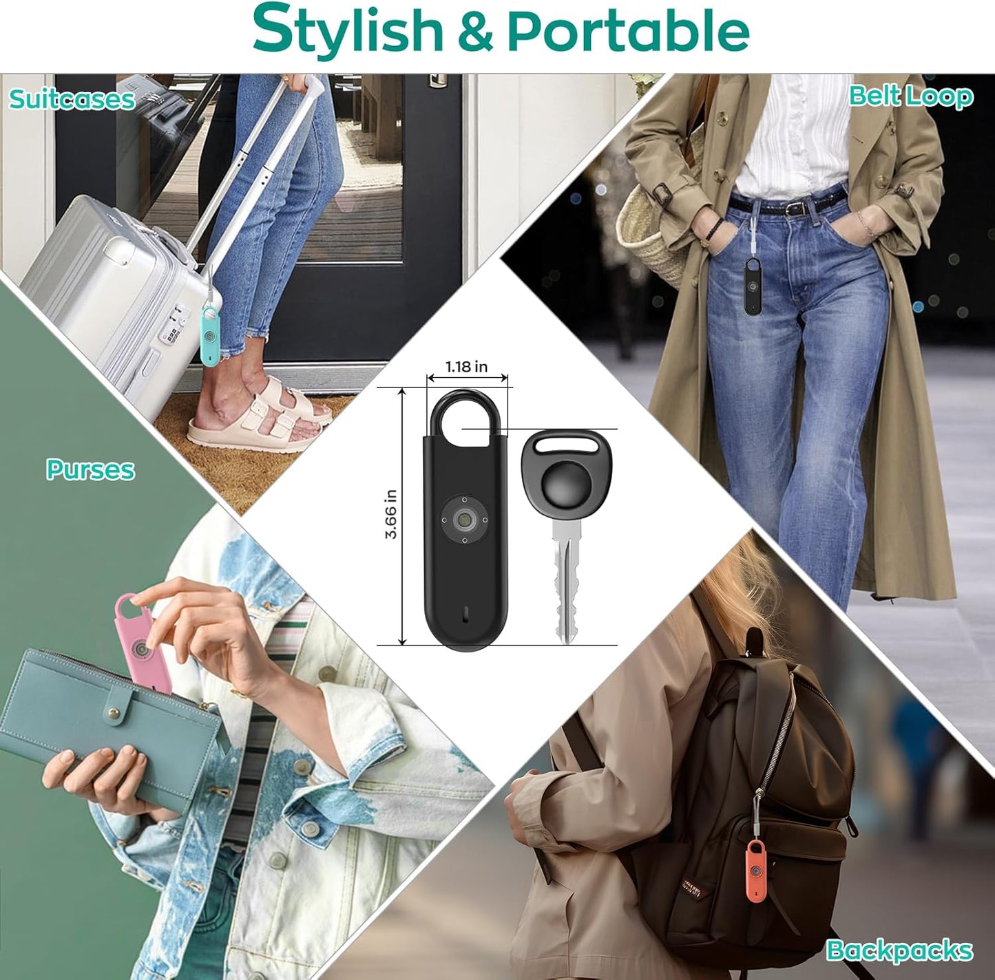 140dB Personal Safety Alarm for Women, 9 Pack Safe Alarm Protection Keychain with Strobe Light & Low Battery Notice, Security Siren Self Defense for Kids Seniors College Girls