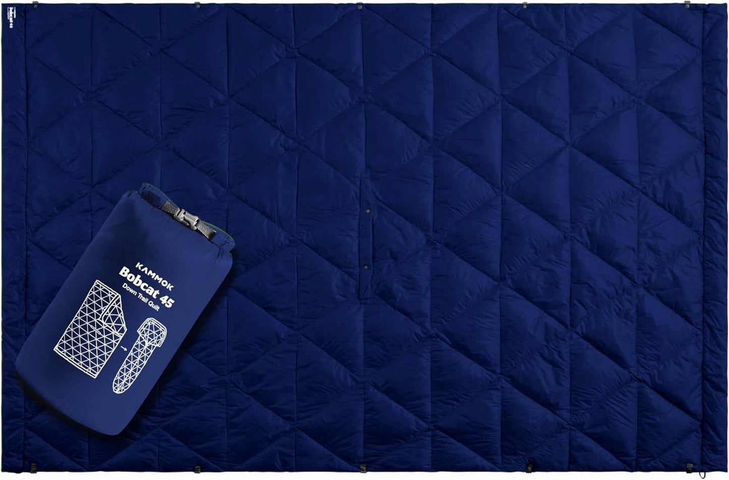 KAMMOK Bobcat 45°F - Down Trail Quilt, Water Resistant, Durable, Compact and Packable, Indoor/Outdoor Camp Blanket (84 in × 54 in)