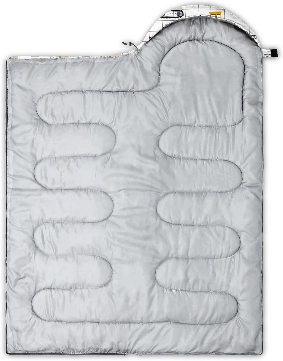 Kids Sleeping Bag for Boys Girls,Rocket Moon Print-Lightweight Warm Portable Outdoor Indoor-Waterproof Cold Weather Resistant Sleeping Bag for Camping Hiking