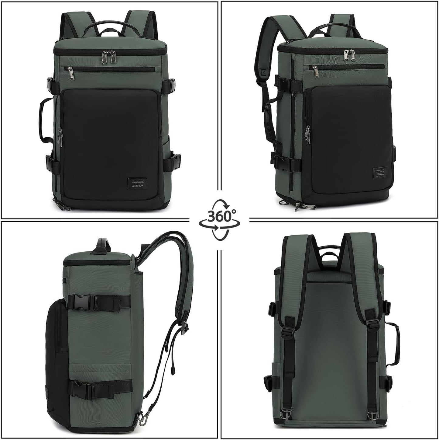 Kalesi Gym Duffle Bag Backpack 4-Way Waterproof with Shoes Compartment for travel Sport Hiking laptop Business-grey