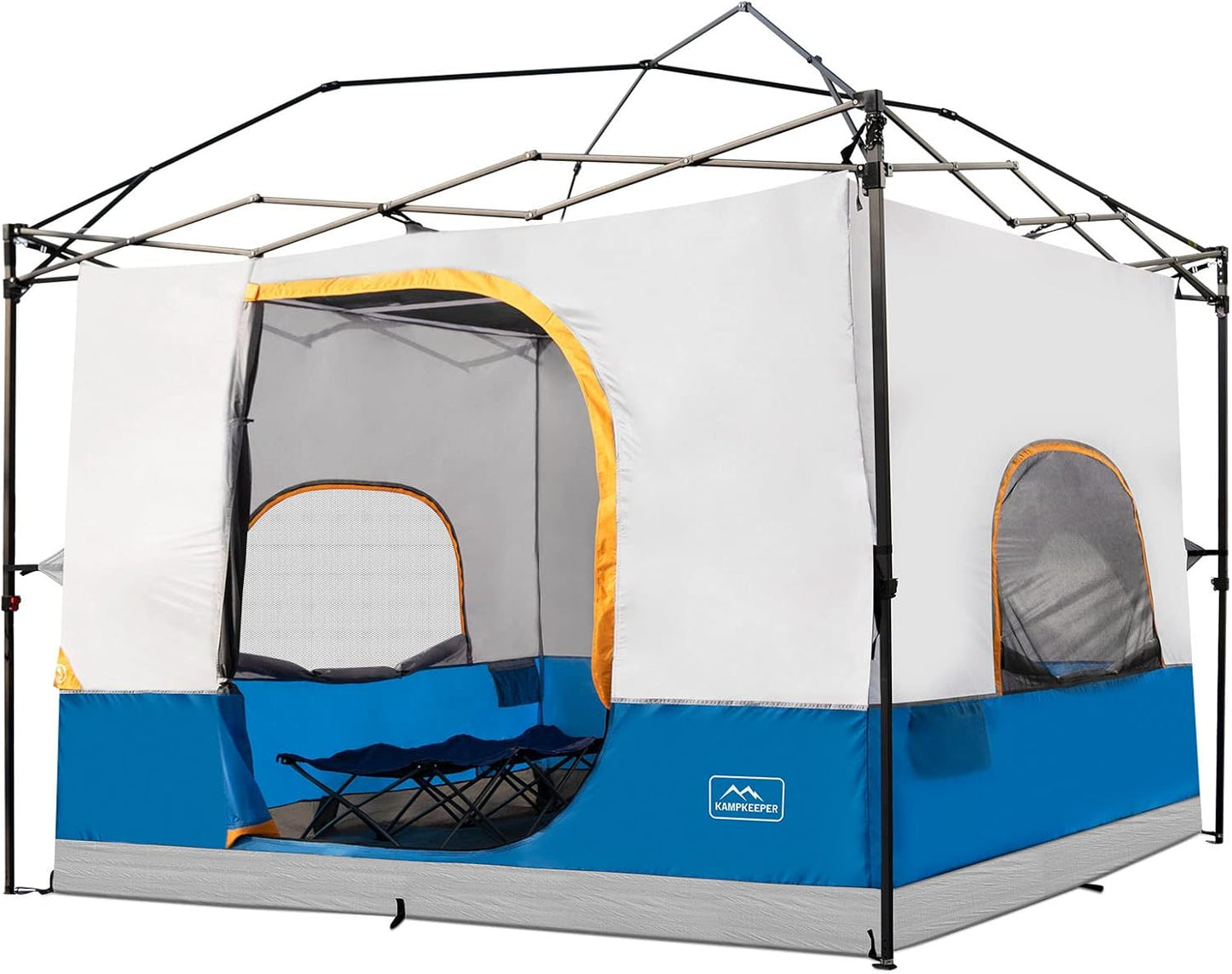 KAMPKEEPER Camping Inner Tent for Pop Up Canopy, Converts 10'x10' Straight Leg Canopy into Camping Tent–Fully Vented Roof(Top & Frame NOT Included) Light Blue