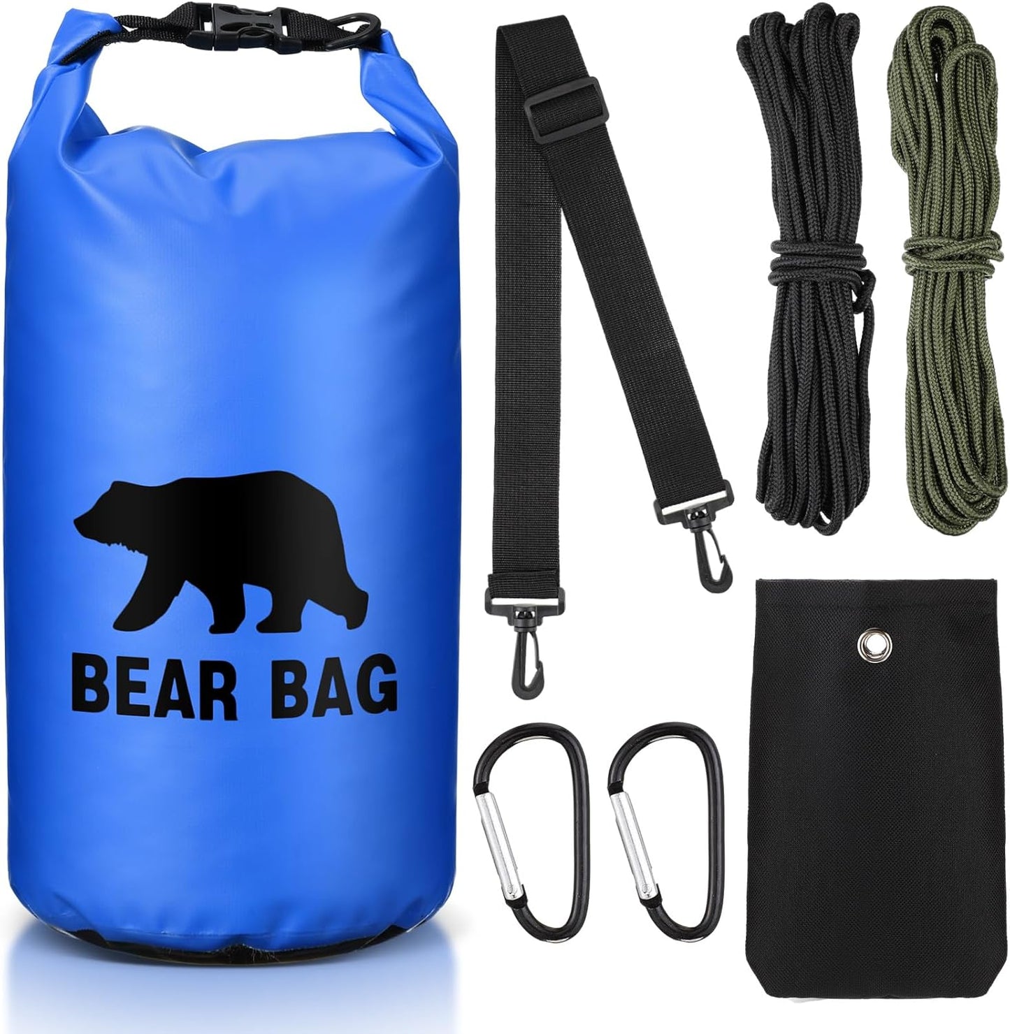 1 Set Bear Food Bag for Camping Ultralight Food Hanging System Includes Waterproof Bear Bag, Nylon Ropes, Hooks for Camping Backpacking