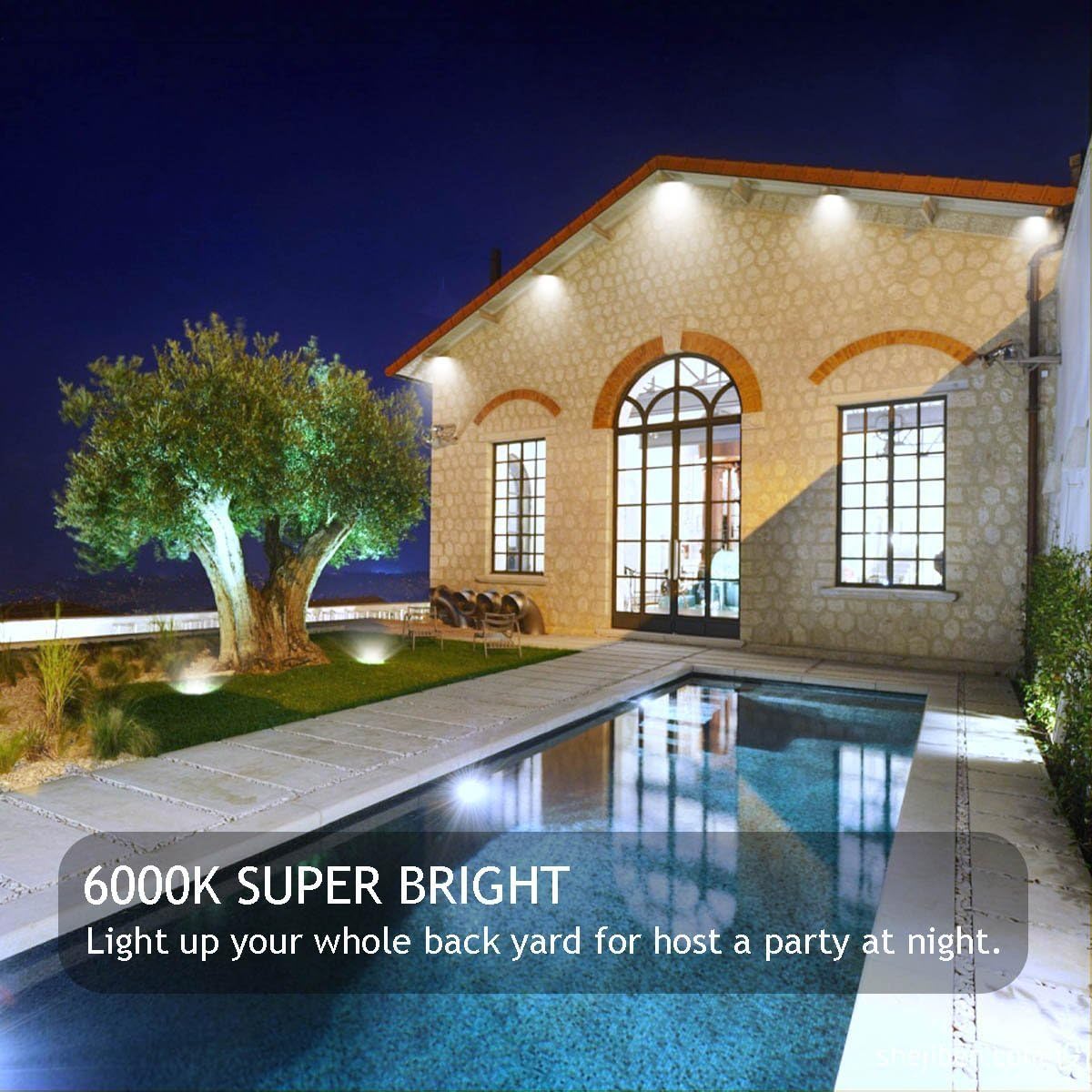 12V AC/DC LED Flood Light, 10W Mini IP65 Waterproof Outdoor Security Light, 900LM, 6000K Daylight White, 80W Halogen Bulb Equivalent