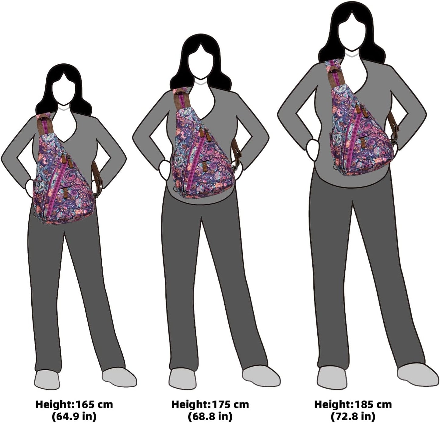 KL928 Canvas Sling Bag - Small Crossbody Backpack Shoulder Casual Daypack Rucksack for Men Women