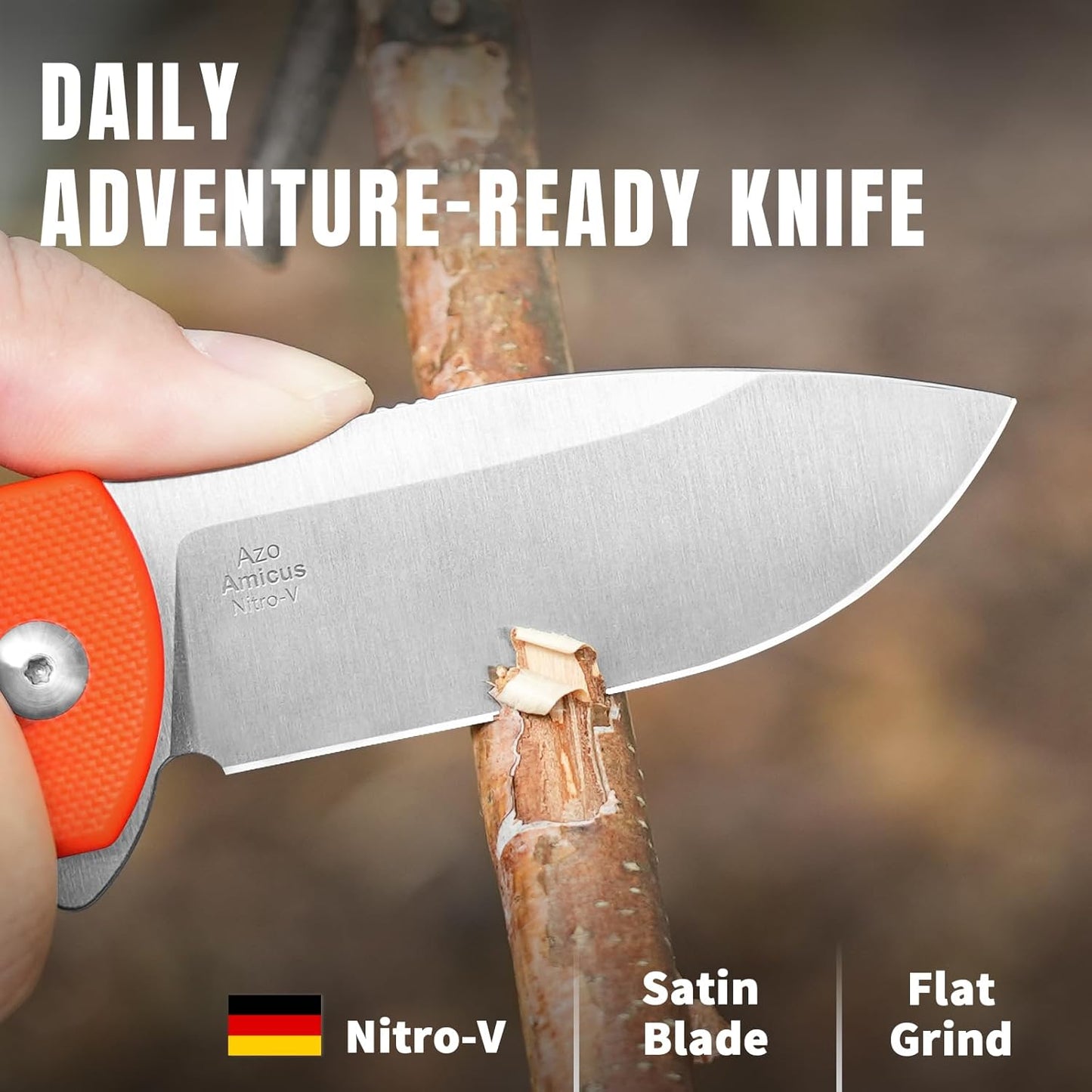 Kizer Amicus Pocket Knife, 2.95” Satin Nitro V Steel Blade Small EDC Knife, G10 Handle Pocket Folding Knife with Reversible Deep Carry Clip, Camping Hunting Pocket Knives for Men Women Gift L3002A4