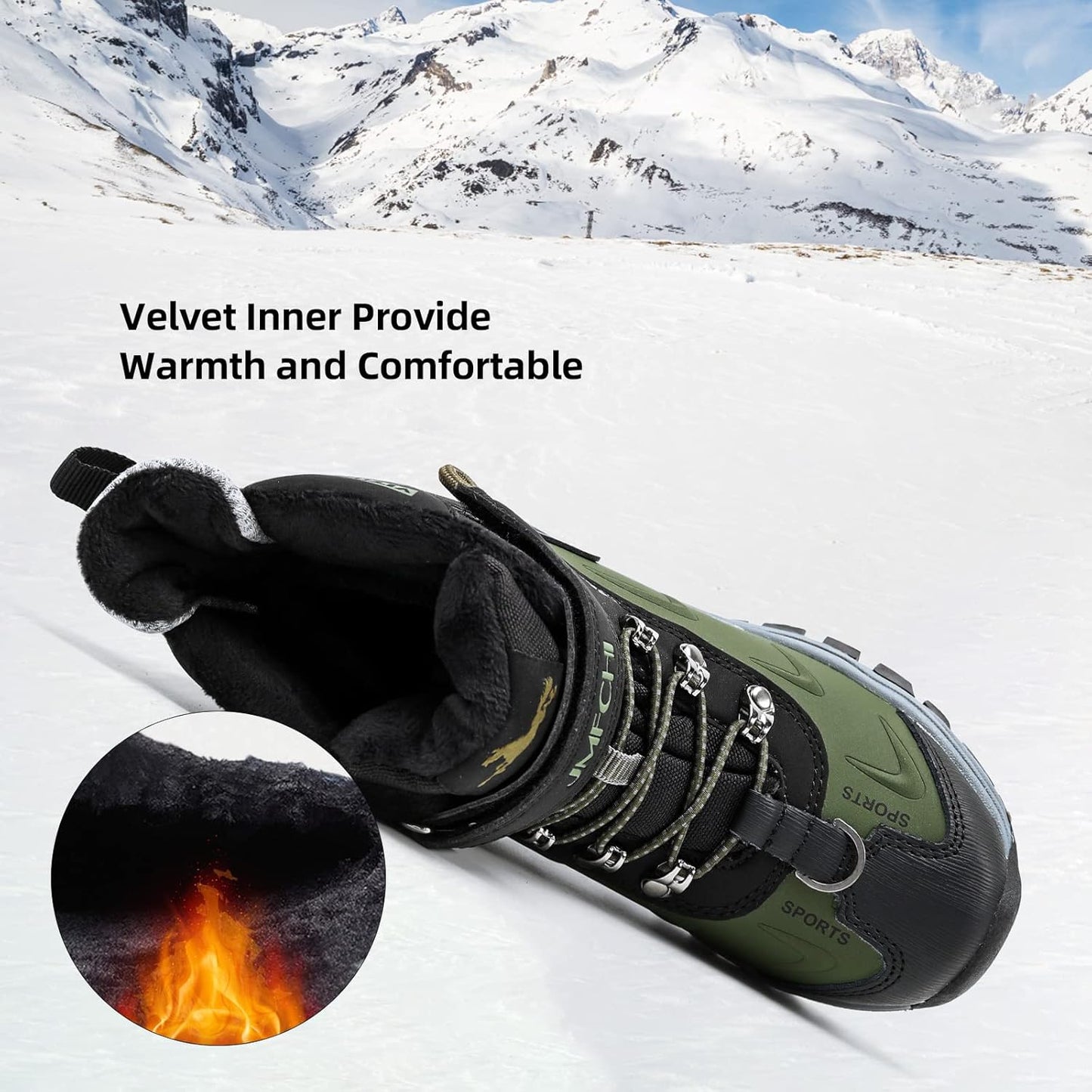 JMFCHI Kids Hiking Boots Boys Girls Outdoor Walking Climbing Sneaker Comfortable Non-slip Snow Shoes Hiker Boot Antiskid Steel Buckle Sole