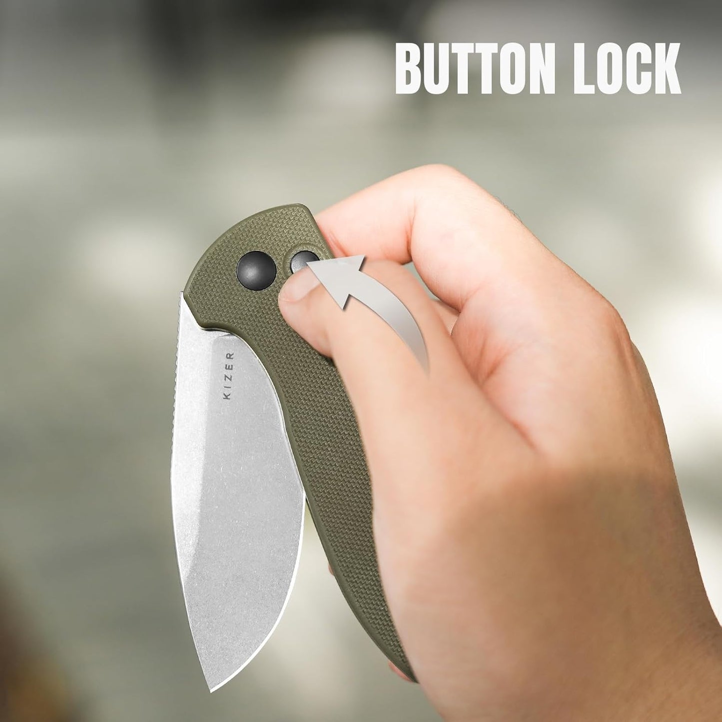 Kizer Amicus Pocket Knife, 2.95” Satin Nitro V Steel Blade Small EDC Knife, G10 Handle Pocket Folding Knife with Reversible Deep Carry Clip, Camping Hunting Pocket Knives for Men Women Gift L3002A3