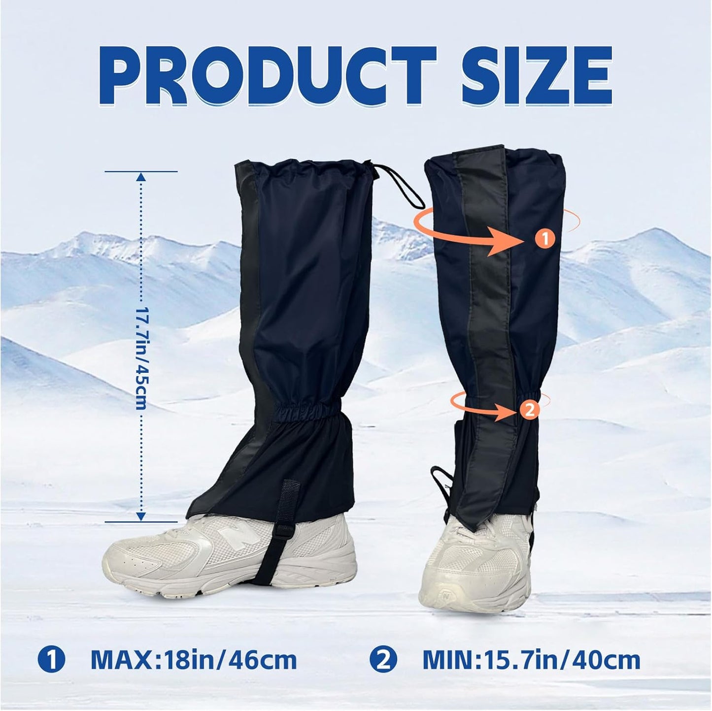 1 Pairs Gators for Hiking Boots,Adjustable Leg Gaiters for Women and Men Boots, Waterproof and Breathable Trail Gaiters for Hiking, Snow and Garden Weeding