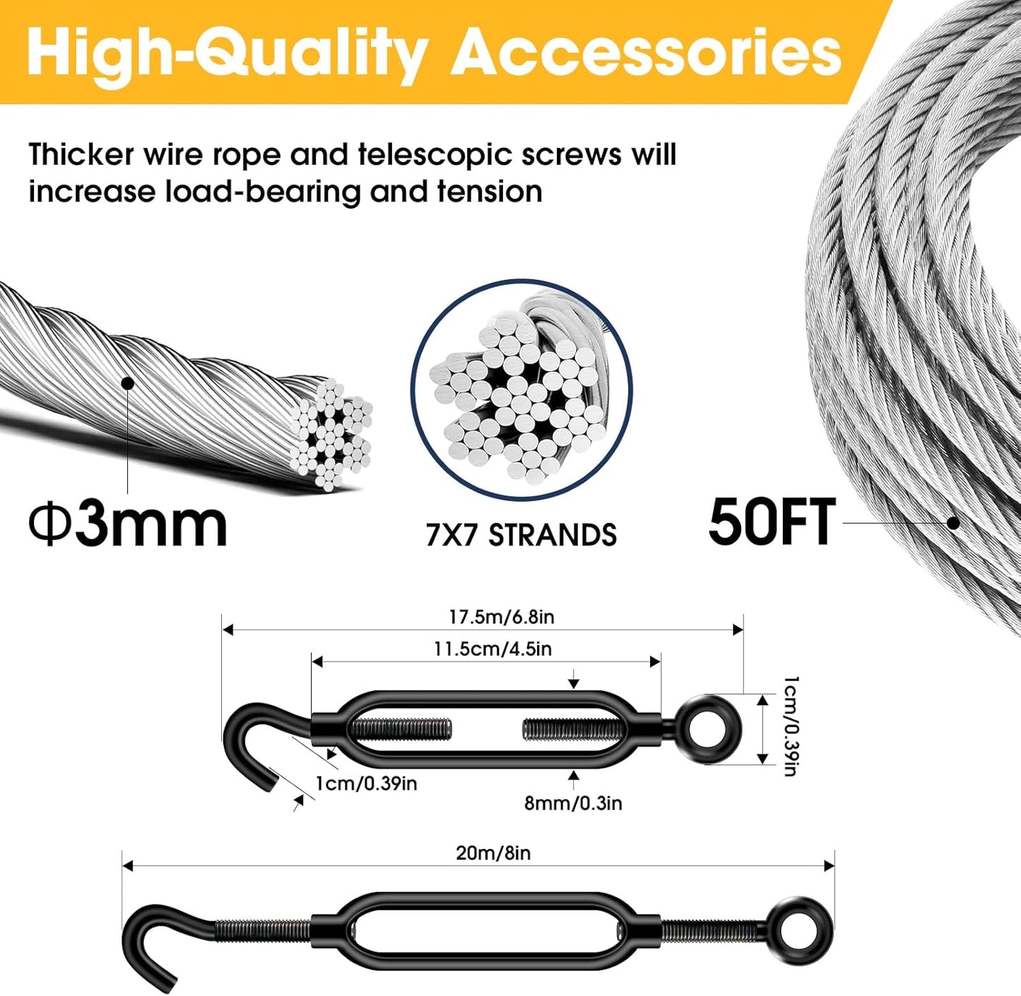 15in 6 Pack Ground Anchors with 1/8" Galvanized Cable Shed Anchor Kit, Trampoline Stakes Anchors High Wind – Ideal for Canopies, Sheds, Car Ports, Swing Sets Gazebo Greenhouse (15 in of 6 Pcs)