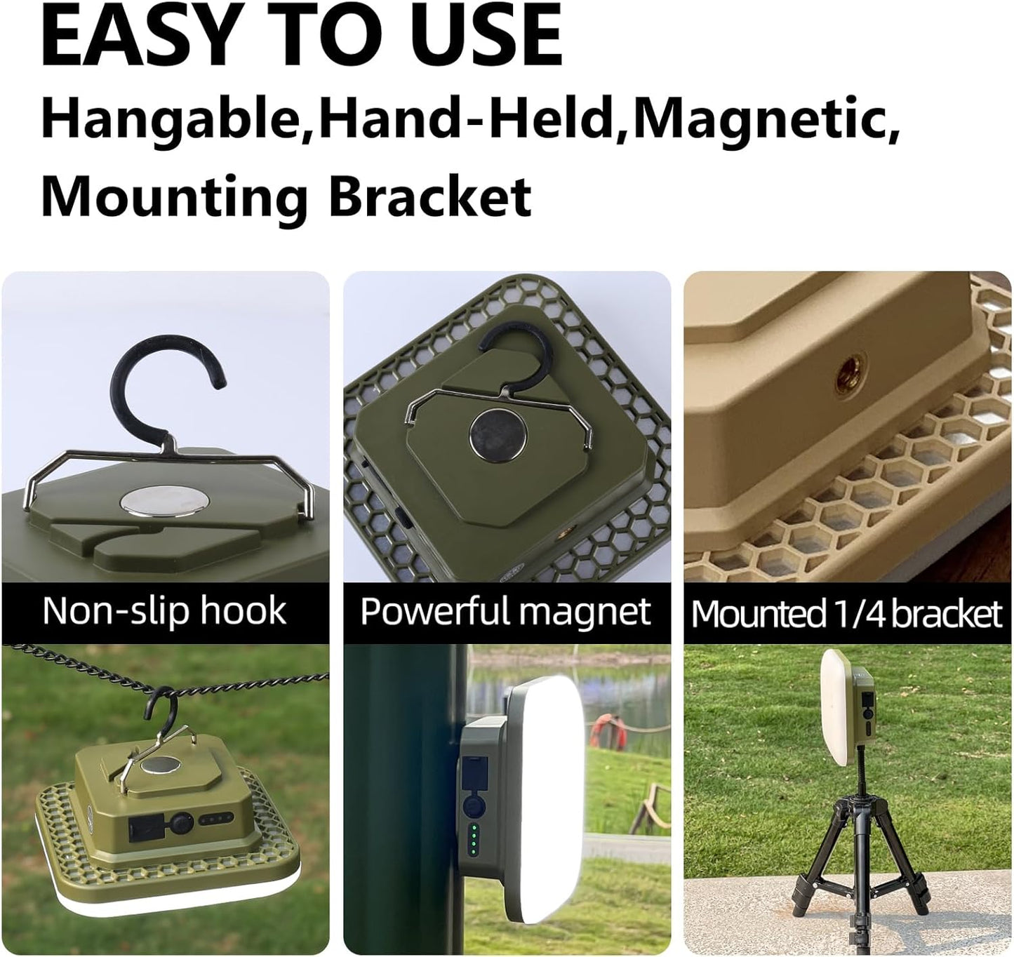 10800mAh Rechargeable Hanging Tent Light with Magnet, 30W 4000LM LED 4 Color Lighting Modes Camping Lantern, Portable IPX5 Waterproof LED Flashlight for Emergency & Gift