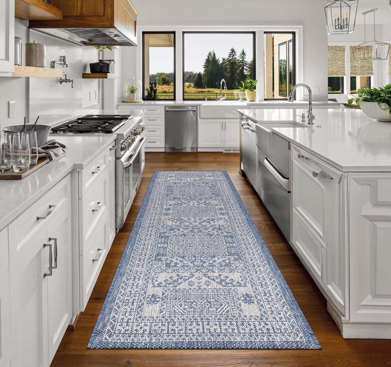 Keen Home Design Terrace Outdoor Runner Rug - 2x8 Washable Indoor/Outdoor Rug for Patio, Kitchen, Balcony, Beach, Garden, Deck and Porch, Size: 2'2"x7'7"