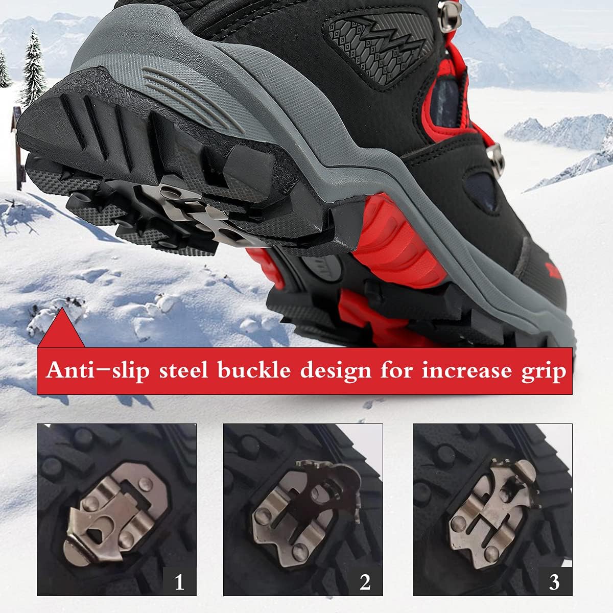 JMFCHI Kids Hiking Boots Boys Girls Outdoor Walking Climbing Sneaker Comfortable Non-slip Snow Shoes Hiker Boot Antiskid Steel Buckle Sole