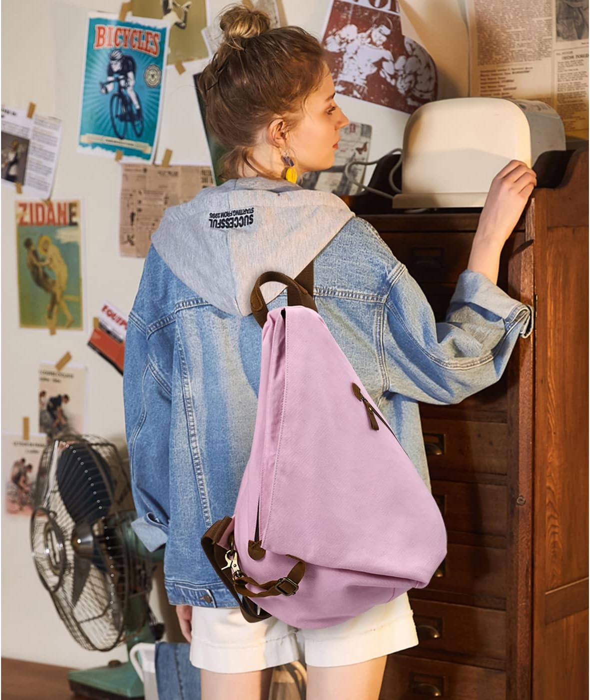 KL928 Canvas Vintage Backpack – Large Casual Daypack Outdoor Travel Rucksack Hiking Backpacks for Men Women