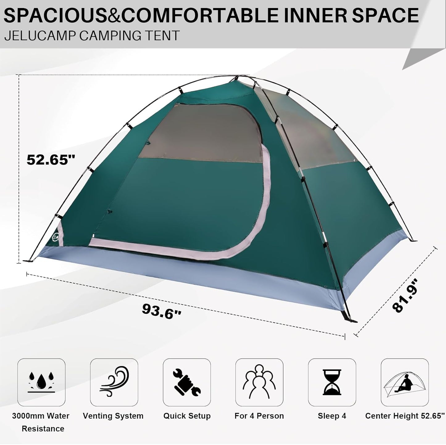 1/2/4/5/6 Person Dome Tents for Camping, Lightweight Portable Backpacking Tent, Small Easy Set Up Outdoor Waterproof Camping Hiking Tent for Adults