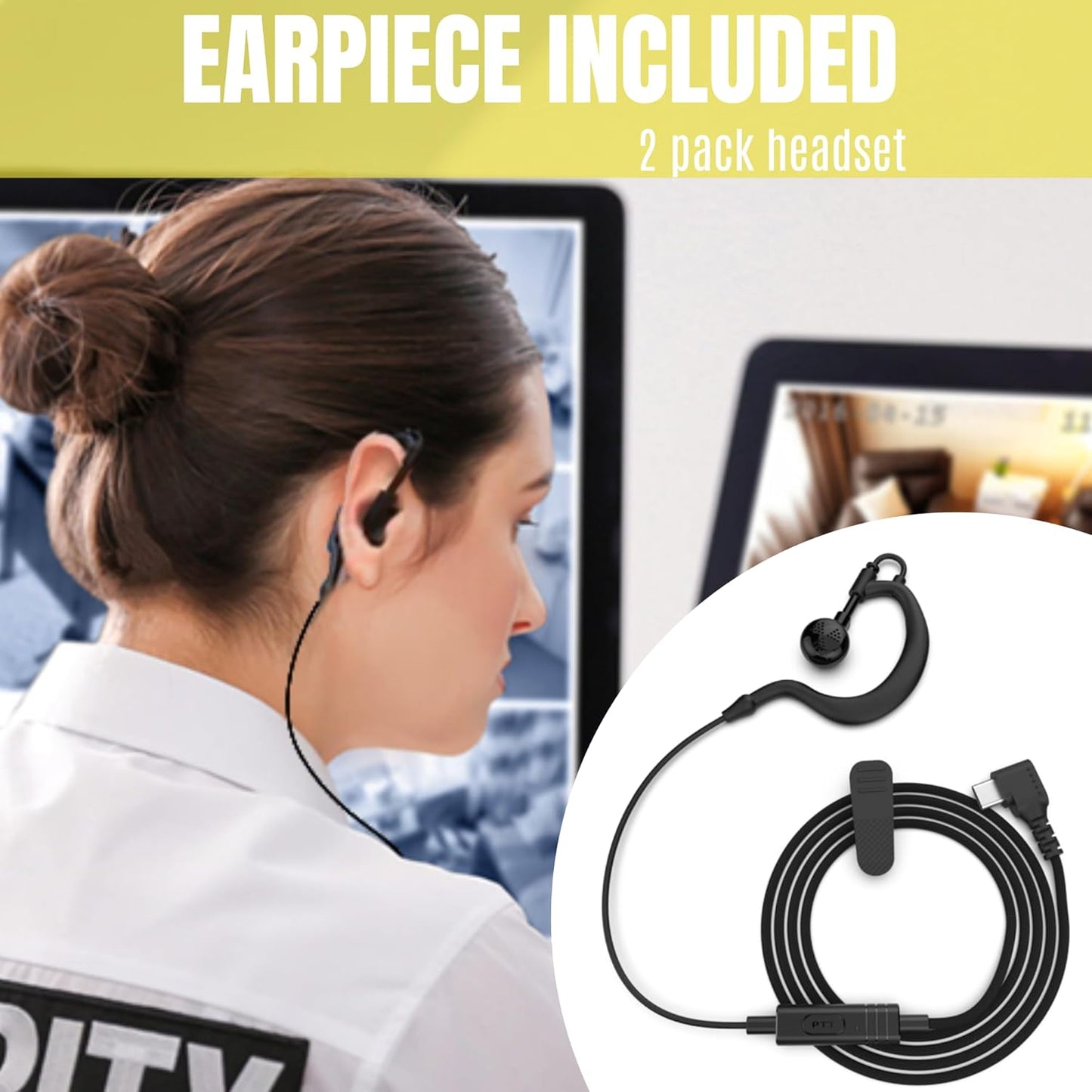 KETELESE T3F IP67 Waterproof Walkie Talkies, FRS Two Way Radio with Earpiece, Triple Proof, Three Charging Options, USB/Type C Radio, NOAA, VOX (2 Pack), Black/Yellow