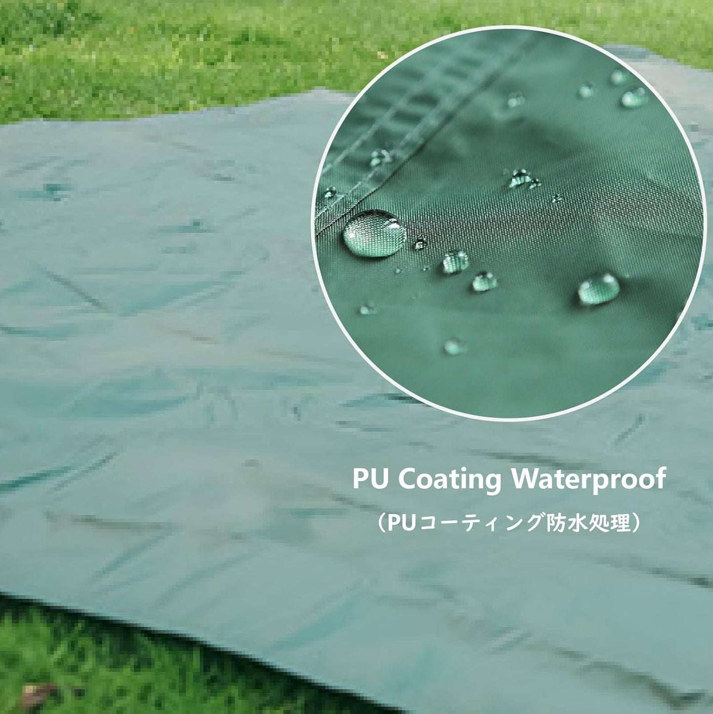 JEELAD Tent Footprint Camping Tarp Picnic Mat Waterproof Tent Floor Saver Ultralight Ground Sheet Mat for Hiking, Backpacking, Hammock, Beach with Storage Bag (Green, L)