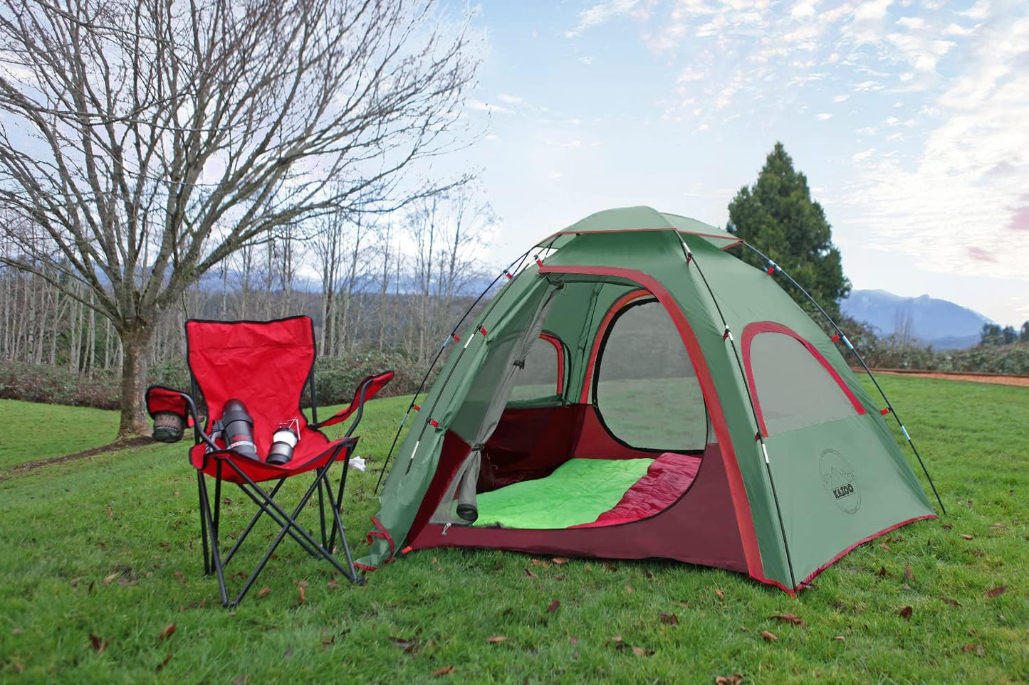 KAZOO Outdoor Camping Tent 2/4 Person Waterproof Camping Tents Easy Setup Two/Four Man Tent Sun Shade 2/3/4 People
