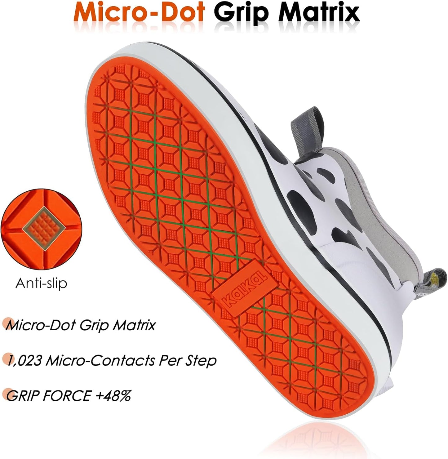 Kalkal Men's Deck Boots, Waterproof Fishing Rain Boots with High Traction, Men's Rubber Boots For Gardening Fishing Boating Camping Sailing