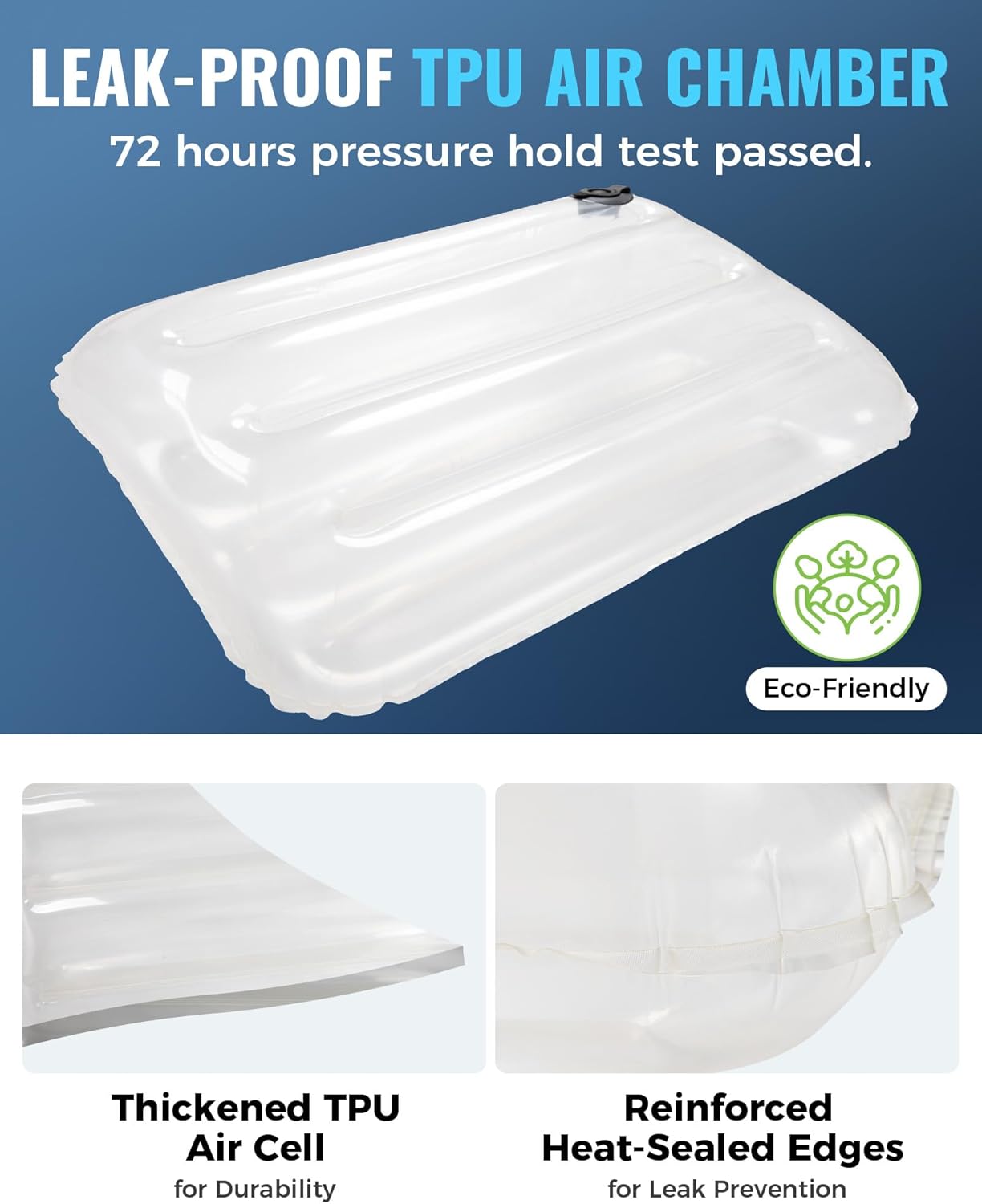 KingCamp Inflatable Pillow for Camping, Extra Large Camping Pillow, Portable Ergonomic Air Pillow with Removable Washable Memory Foam Cover for Camp, Hiking, Car, Beach, Travel