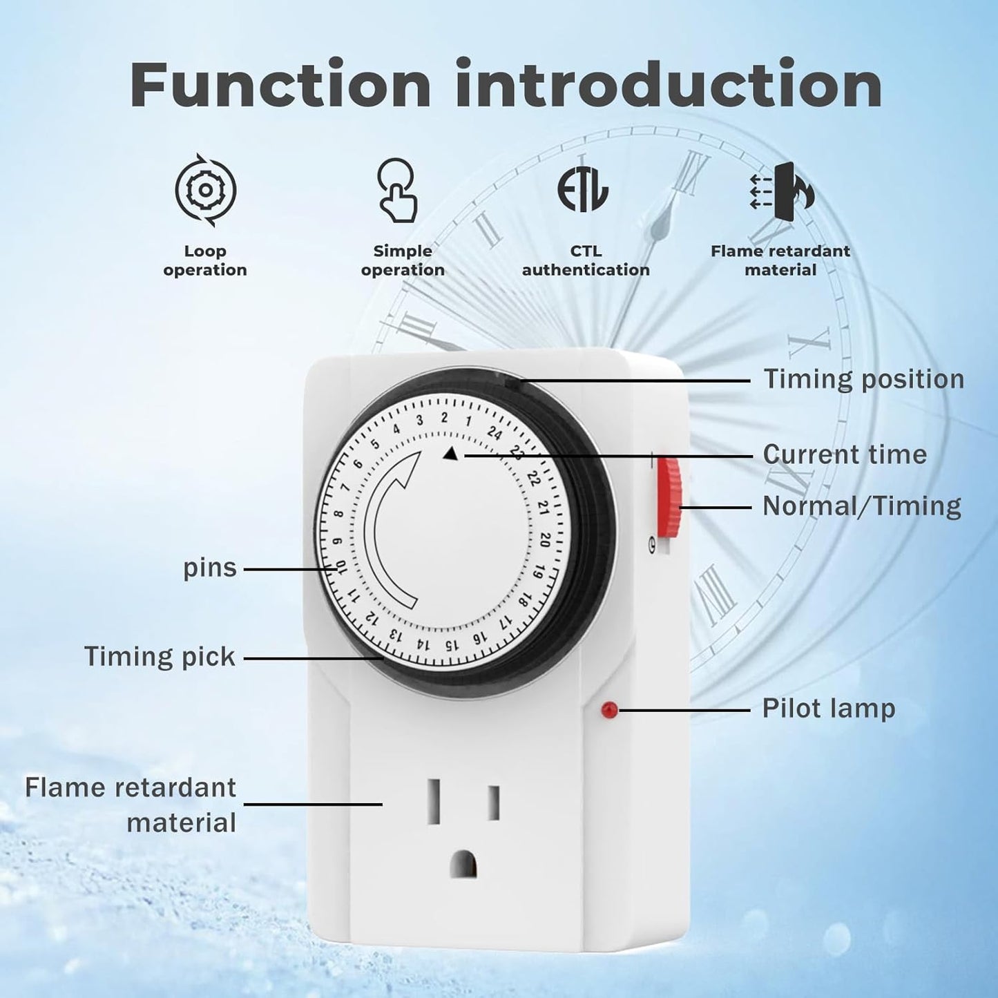1500W Immersion Water Heater with Timer, Electric Fully Submersible Pool Water Heater, 24H Precise Temp Control for Baptistery, Hot Tub, Bucket, Camping Stock Tank, Bathtub, Small Inflate Pool
