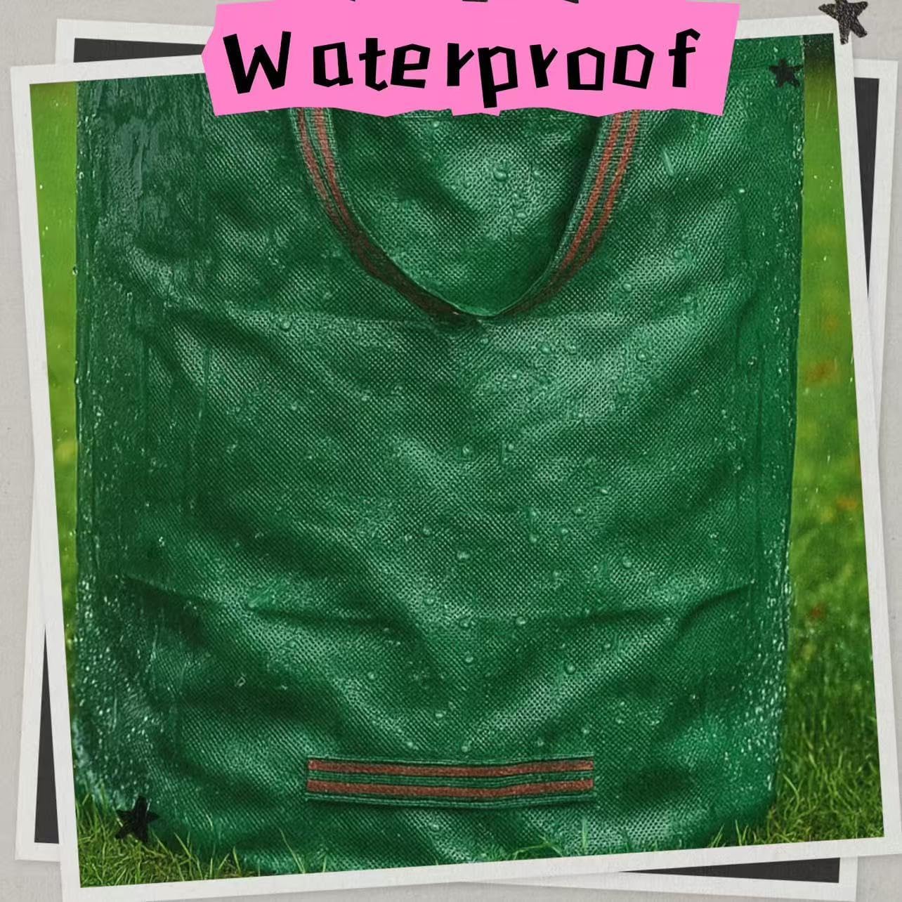 JKKGS Yard Waste Bags (3-Pack, 72 Gallons, H30 x D26 inches), Reusable, Heavy Duty Collapsible Standable Garden Lawn Leaf Bags and Trash Bags for Debris, Grass, Recycling, Camping, Parties, Laundry